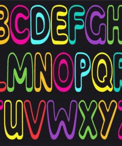 Colorful Alphabets paint by numbers