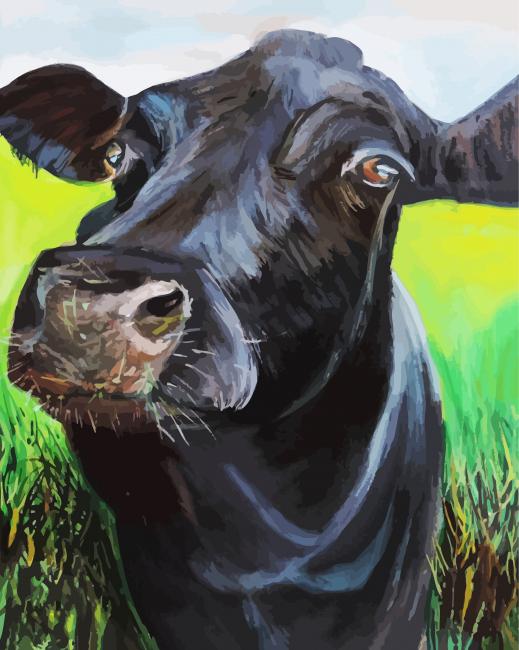 Black Angus Cattle paint by numbers
