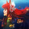 Anime Kitsune And Goldfish paint by numbers