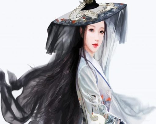 Beautiful Asian Woman paint by numbers