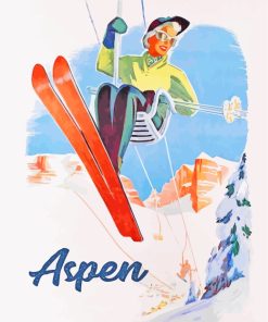 Aesthetic Aspen Ski paint by numbers