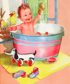 Baby Bathing paint by numbers