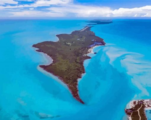 Bahamas Island Seascape paint by numbers
