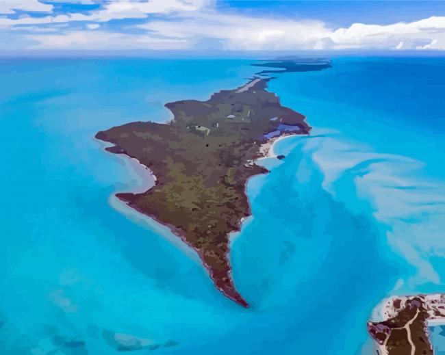 Bahamas Island Seascape paint by numbers