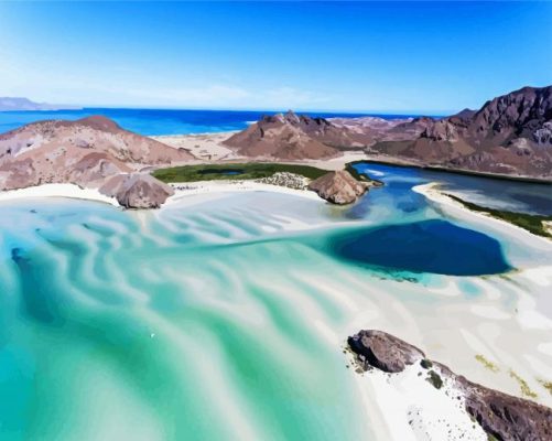 Wonderful Beach Seascape In Baja paint by numbers