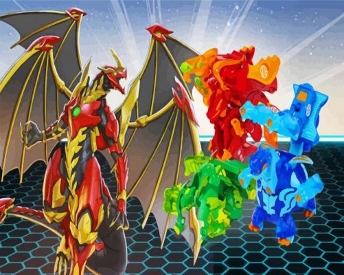 Bakugan Battle Brawlers Characters paint by numbers