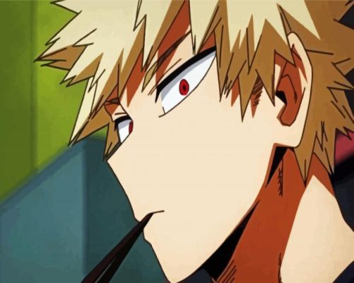 Katsuki Bakugo Face paint by numbers