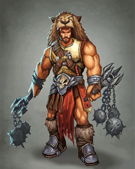 Aesthetic Barbarian Man paint by numbers