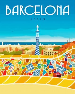 Barcelona Park Güell paint by numbers