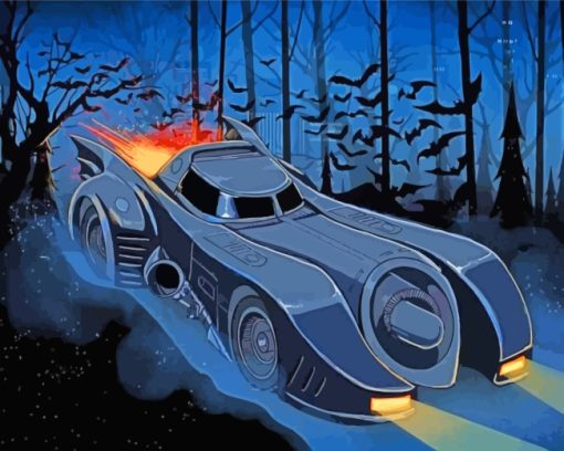 Batman Batmobile Car paint by numbers