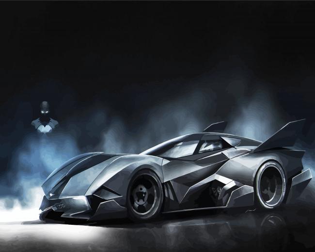 Batmobile Batman Car paint by numbers