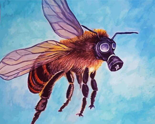 Bee With Gas Mask paint by numbers