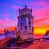 Belem Tower At Sunset paint by numbers