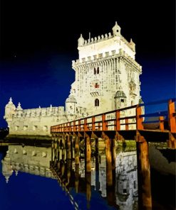 Belem Tower Water Mirror paint by numbers