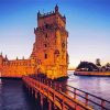 Aesthetic Belem Tower Lisbon paint by numbers