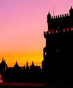 Belem Tower Silhouette paint by numbers