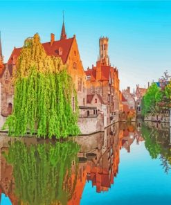 Belgium Bruges City paint by numbers