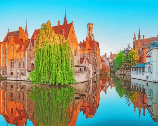 Belgium Bruges City paint by numbers