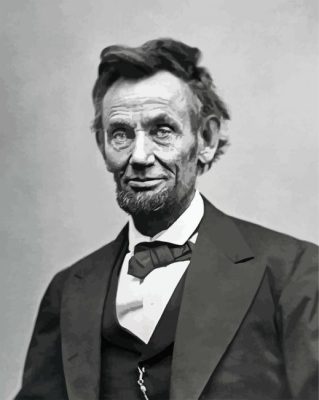 Black And White Abraham Lincoln paint by numbers