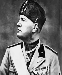 Black And White Benito Mussolini paint by numbers