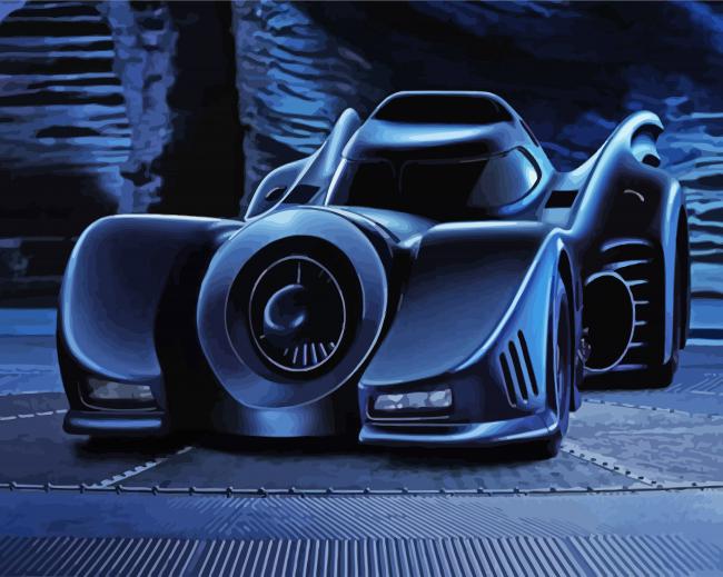 Black Batmobile Car paint by numbers