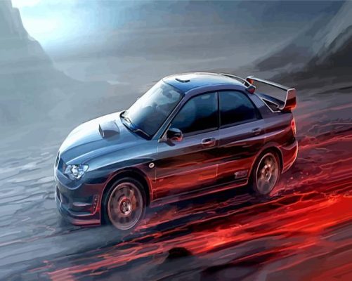 Fast Subaru Sport Car paint by numbers