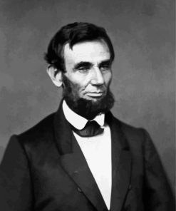 Monochrome Abraham Lincoln paint by numbers