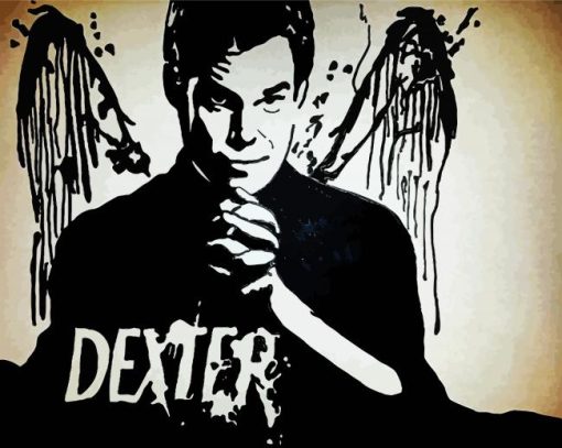 Black And White Dexter paint by numbers