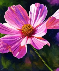 Blooming Pink Cosmos paint by numbers