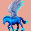 Blue Fantasy Pegasus paint by numbers