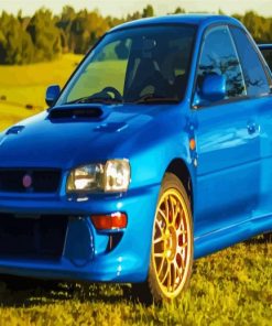 Blue Subaru Car paint by numbers