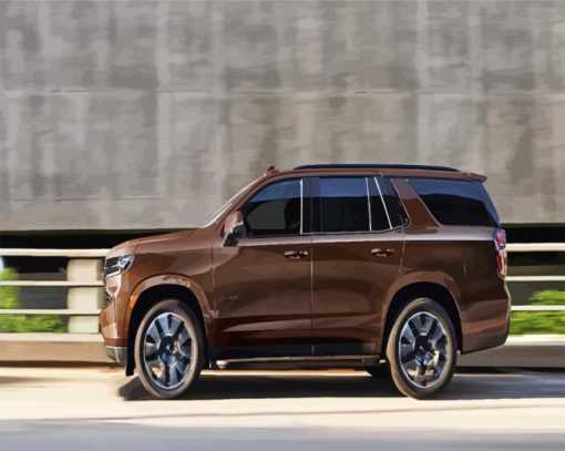 Brown Chevrolet Tahoe paint by numbers