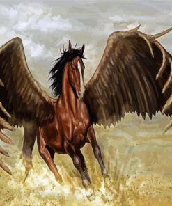 Aesthetic Brown Pegasus paint by numbers