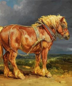 Brown Shire Horse Art paint by numbers