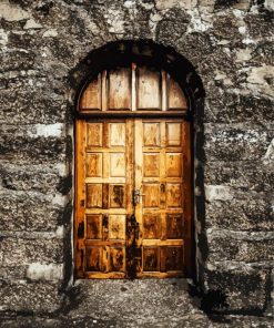 Brown Wooden Door paint by numbers