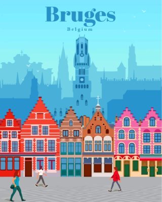 Bruges City Poster paint by numbers