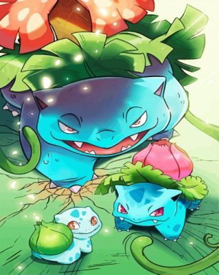Bulbasaur Family paint by numbers