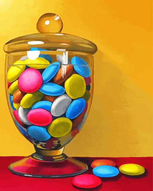 Colorful Candies Glass Box paint by numbers