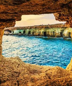 Cape Greco Sea Cave paint by numbers