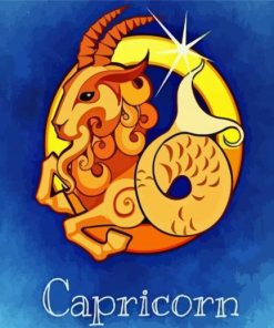 Neon Capricorn Horoscope paint by numbers