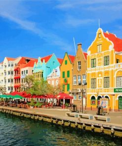 Buildings Caribbean Curacao paint by numbers