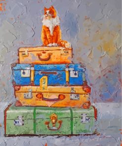 Cat On Bags Art paint by numbers