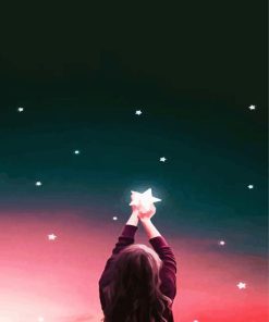 Girl Catching Stars paint by numbers