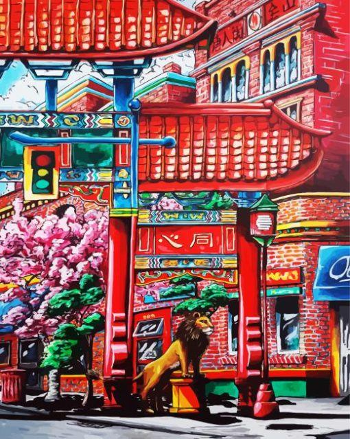 Chinatown Lion paint by numbers