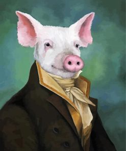 Mister Pig With Clothes paint by numbers