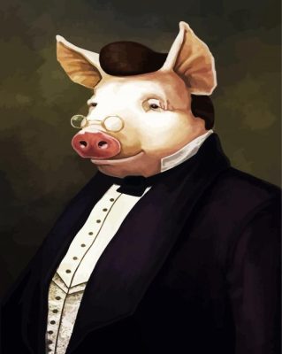 Classy Mister Pig paint by numbers