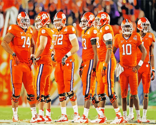 Clemson Tigers Football Team paint by numbers