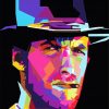 Colorful Clint Eastwood Pop Art paint by numbers