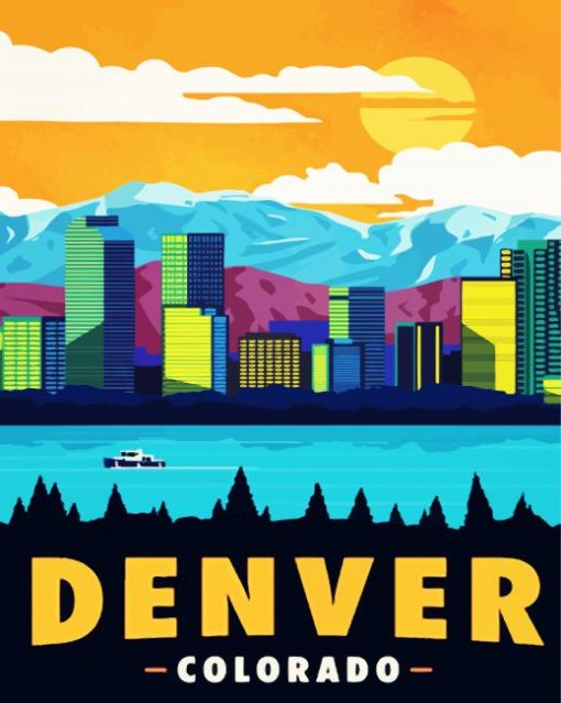 Colorado Denver Poster paint by numbers