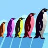 Colored Penguins paint by numbers